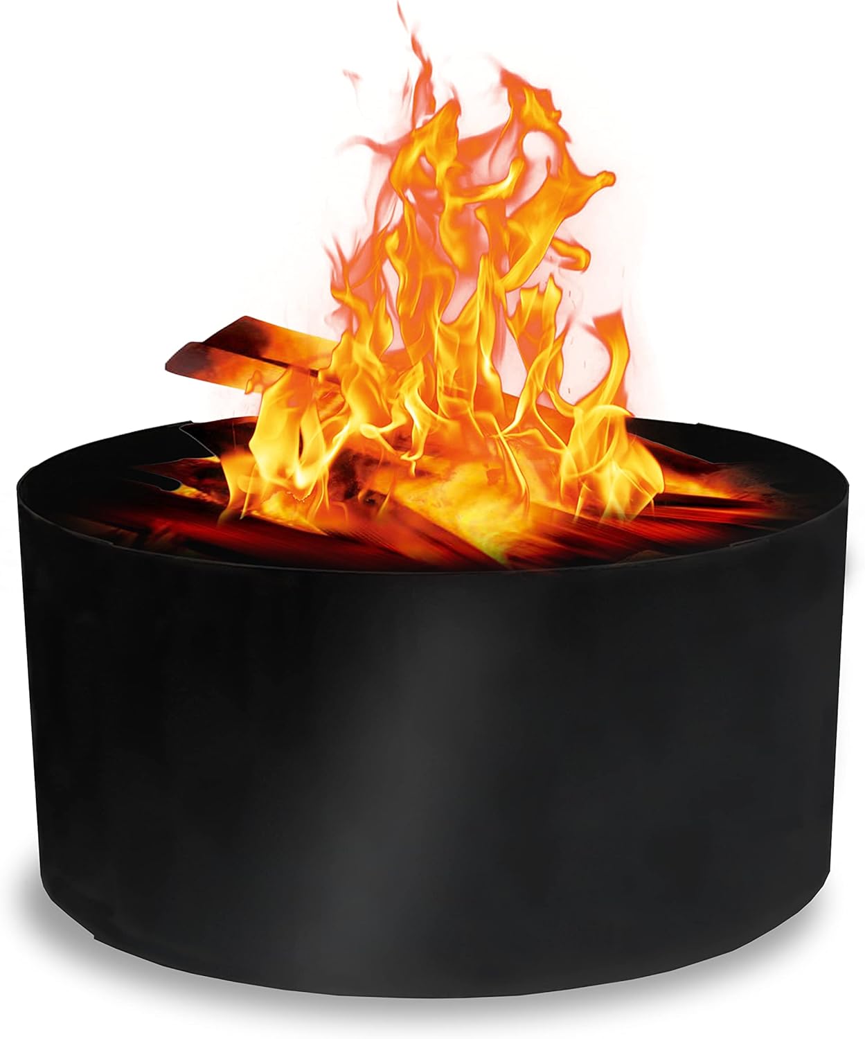 FEBTECH - Fire Rings for Outside Wood Burning Fire Pits - 36" Dia X 12" H - 2mm Thick Steel DIY Firepit Ring Liner - Perfect for Outdoor Garden, Camping & Above or In-Ground Fire Pits