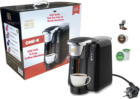 Dolce 220 Volt coffee maker compatible with Keurig K-Cup pods 220v 240 volts 50 hz (Not For Use In USA)