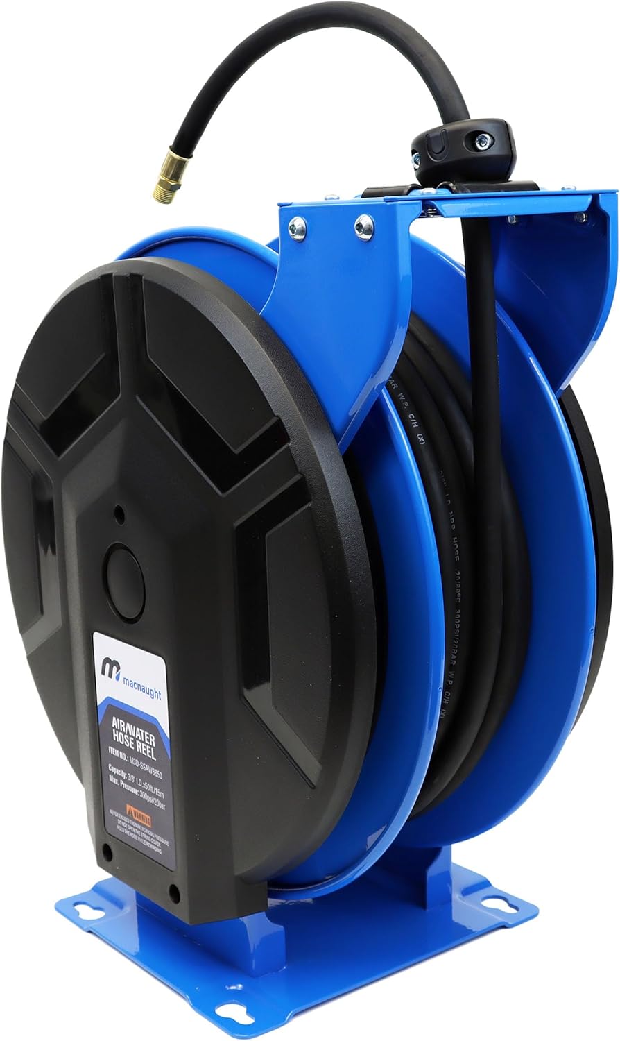 Macnaught M3 Slow Retraction Air/Water Safety Hose Reel 3/8” x 50 ft – PN# M3D-SSAW3850