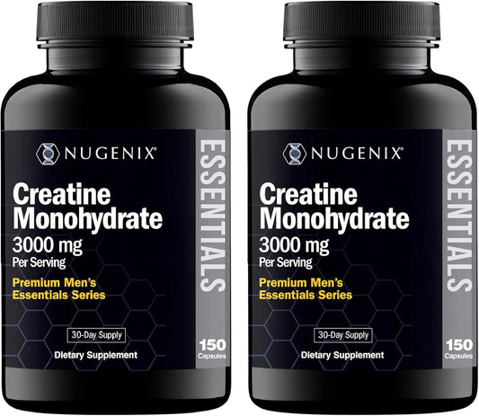 Nugenix Essentials Premium Creatine Monohydrate Pills Supplement, 3000mg, 300 Capsules
