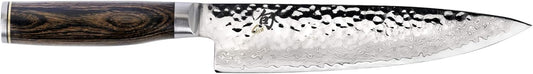 Shun Premier 8" Chef's Knife, Handcrafted Japanese Kitchen Knife for Professional and Home Chefs, VG-MAX Core with Damascus Stainless Steel Cladding, Pakkawood Handle