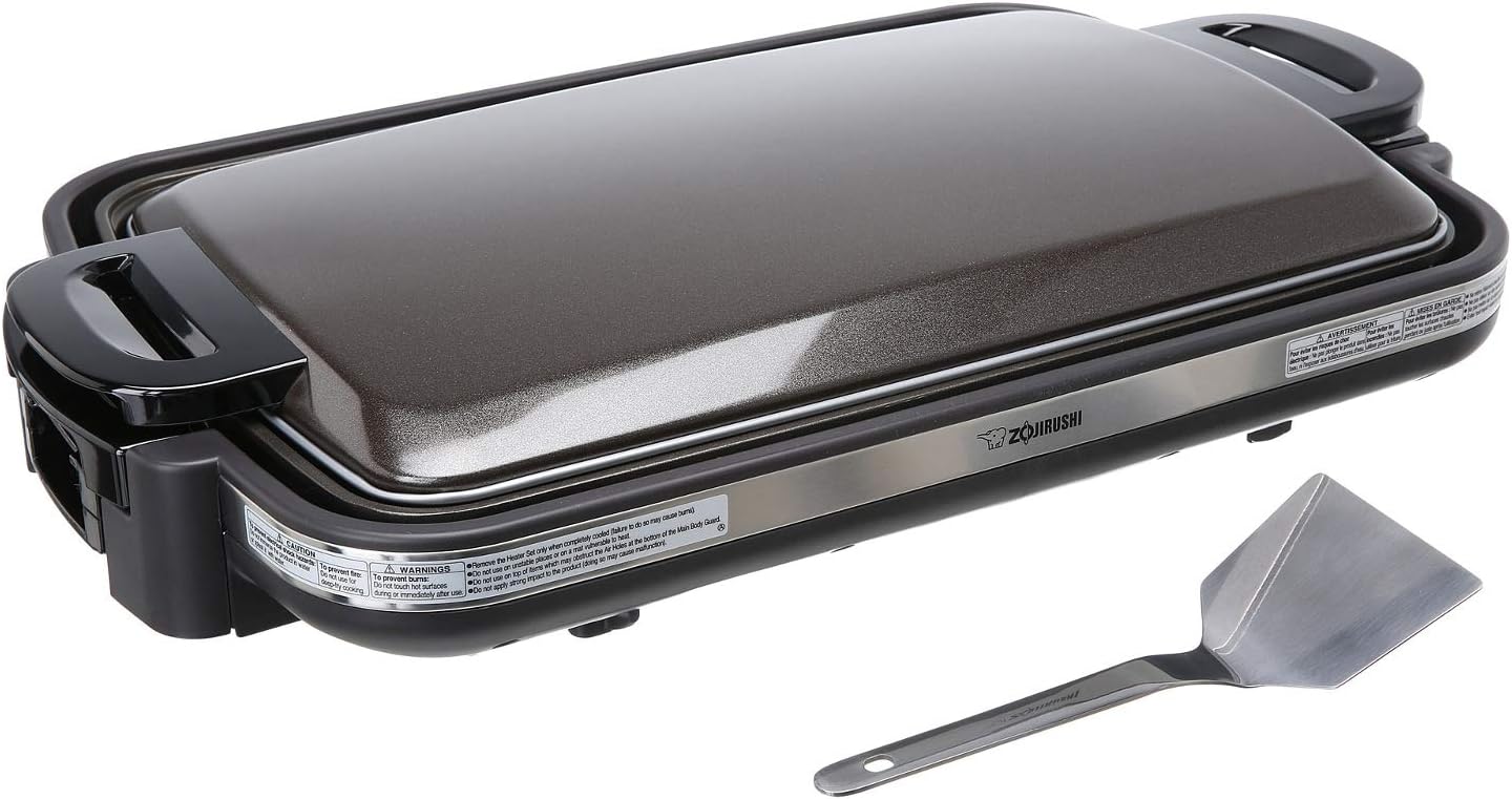 Gourmet Sizzler Electric Griddle Brown Aluminum Metal Stainless Steel Non-stick Surface Variable Temperature Control