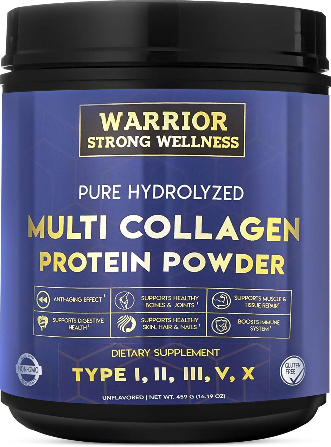 Pure Hydrolyzed Multi Collagen Protein Powder, Collagen Powder, Boost Energy, for Aging Skin Elasticity, Hair & Nails Growth Support, Joint Health (Unflavored)