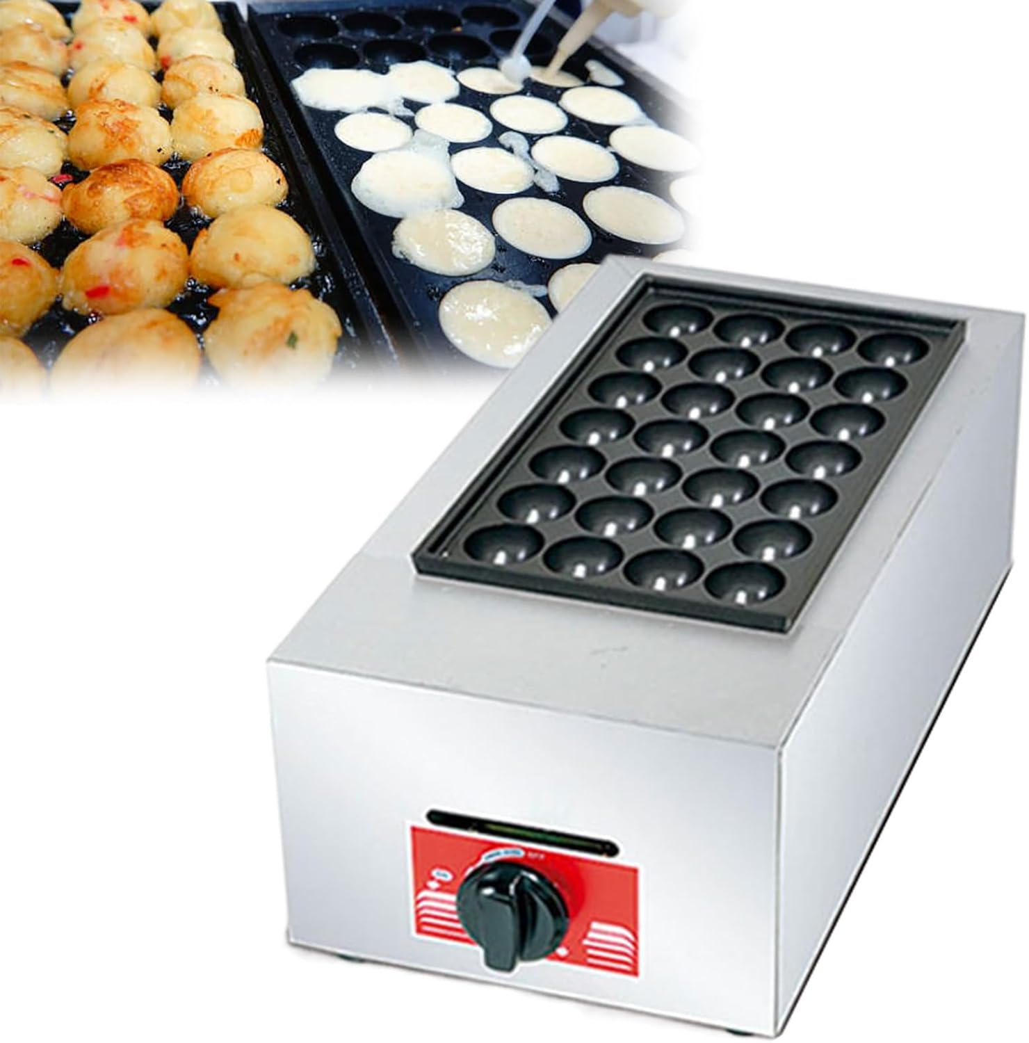 Commercial Mini Dutch Pancake Maker - Nonstick Dorayaki & Poffertjes Grill Machine for Breakfast, Snacks, Desserts - Ideal for Restaurants & Cafes