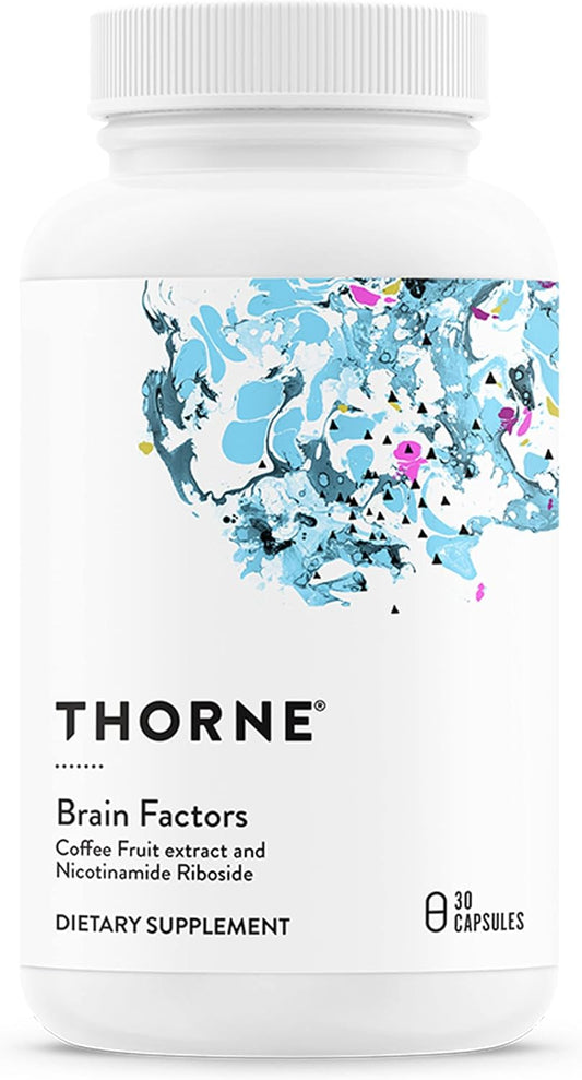 THORNE - Brain Factors - Brain Health Supplement with Nicotinamide Riboside, Coffee Fruit Extract & Betaine Anhydrous - Supports Learning, Memory & Cognition* - 30 Servings