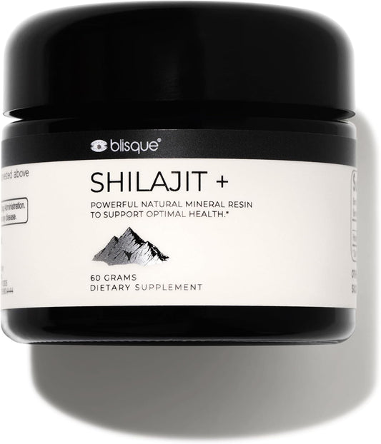 Blisque \u2013 Pure Himalayan Organic Shilajit Resin Supplement | Authentic and Natural | Golden Grade A | Contains Fulvic Acid and Trace Minerals | 60 Grams