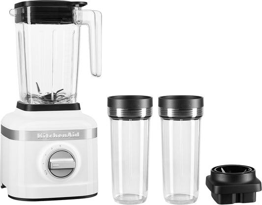 KitchenAid K150 3 Speed Ice Crushing Blender with 2 Personal Blender Jars - KSB1332Y - White