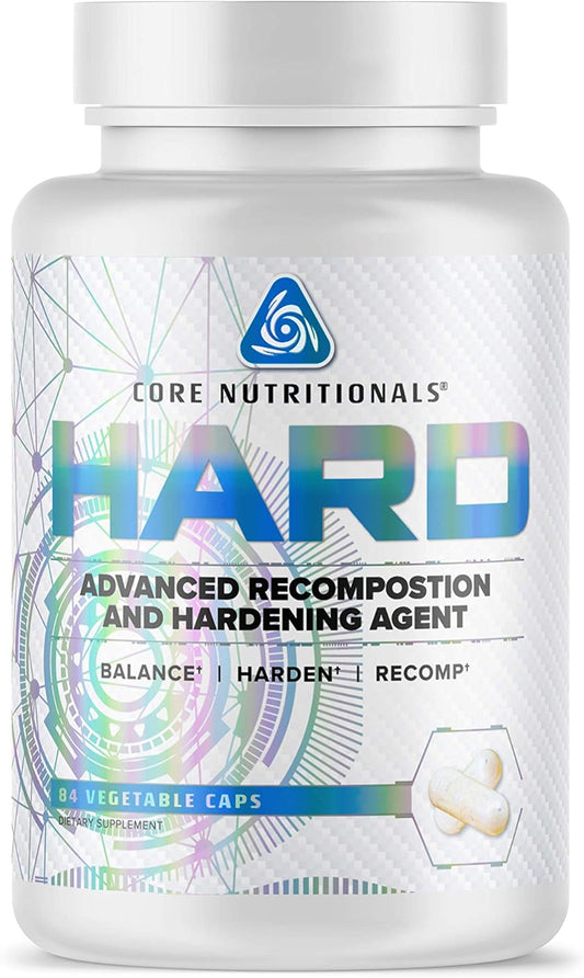 Core Nutritionals Hard Recomposition & Hardening Agent | Hormone Support, Cortisol Management, Fat Loss | with KSM-66, DIM, & L-Theanine | 84 Capsules, 28 Servings