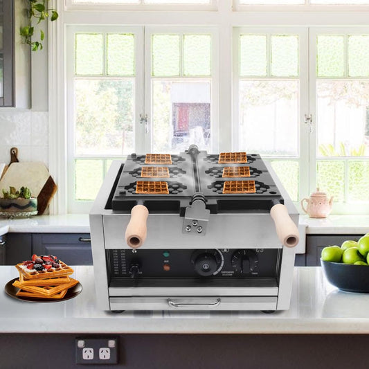 DYRABREST Electric Waffle Maker, Mini-Honeycomb Double Sided Heated Waffle Maker, 110V Electric Waffle Making Machine, Non-stick French Muffin 3pcs Waffle Irons