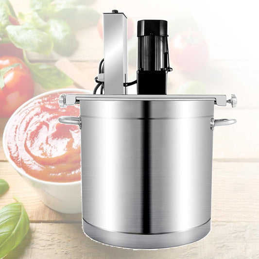 Commercial Automatic Stir, Stainless Steel Automatic Mixer Machine With 4-Blade Mixing Scraper, Adjustable Speed, Pure Copper Motor, For Soup Chili Sauce Beverage Jam Porridge (11.8 in)