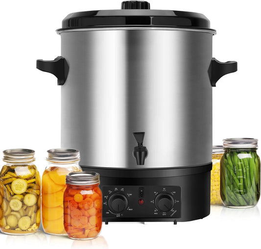 Electric Water Bath Canner | Large 24.5QT Electric Canner with Digital Timer & Adjustable Temp Control for Home Canning, Preserving Jams, Sauces, Pickles,Soups | Perfect for Heating Cans, Slow Cooking