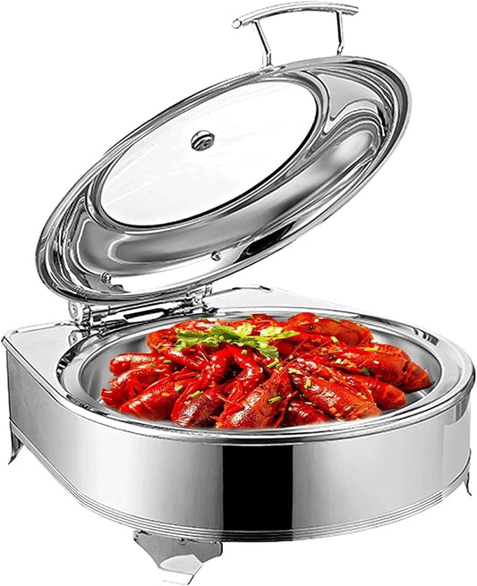 6l Round Buffet Hot Pot, Buffet Stainless Steel Heater, Party Hot Pot Electric Buffet Heater Kit, Hydraulic Cover