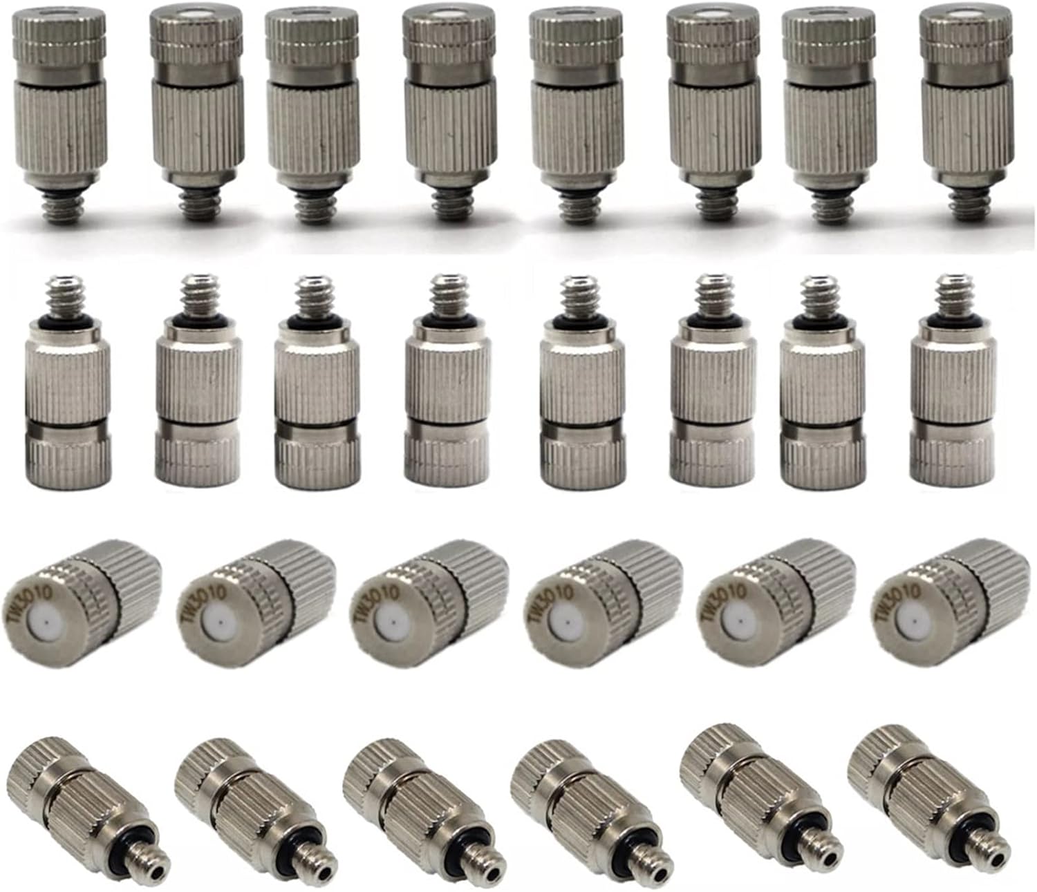Pfeilzieher 40pcs Mister nozzles high Pressure Cooling Brass misting nozzles 10 24 UNC Thread Mister Nozzle Replacement Head for Garden Greenhouse Irrigation 0 004 0 039 Orifice Size 0 7mm