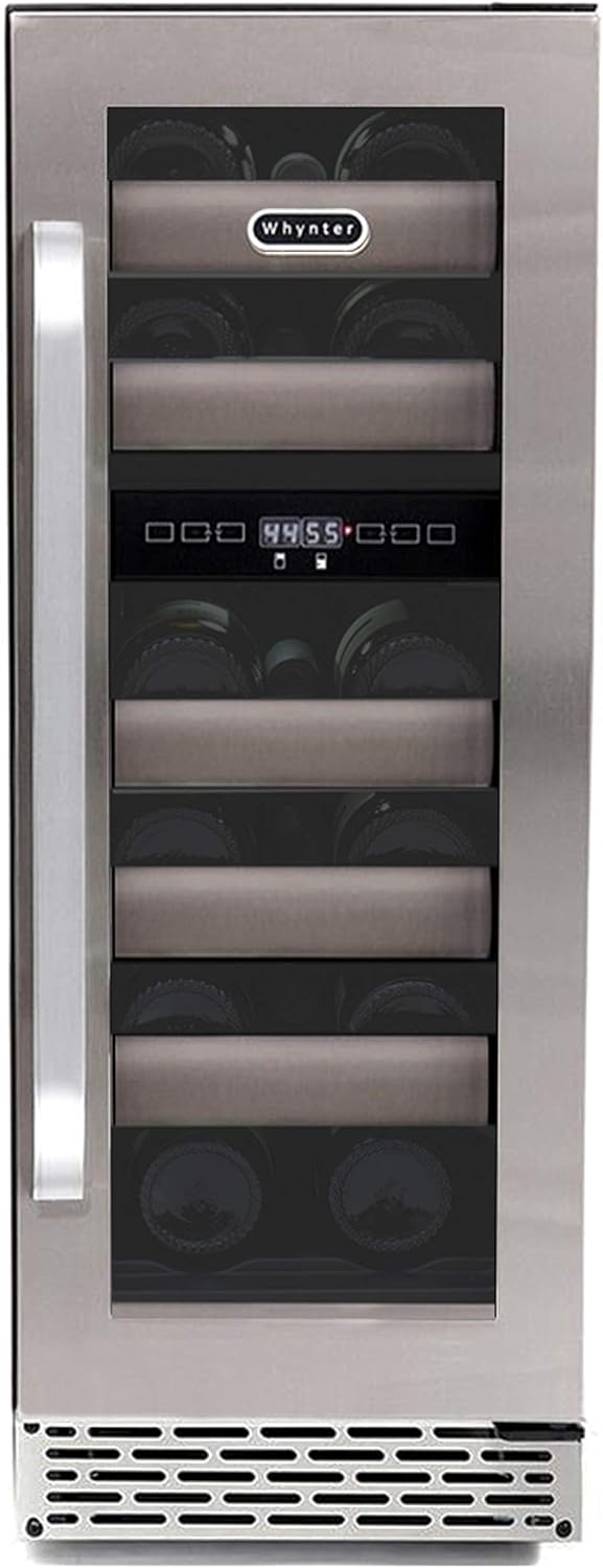 Whynter BWR-171DS 17 Bottle Stainless Steel Dual Zone Built Wine Refrigerators-Elite Series with Seamless Doors
