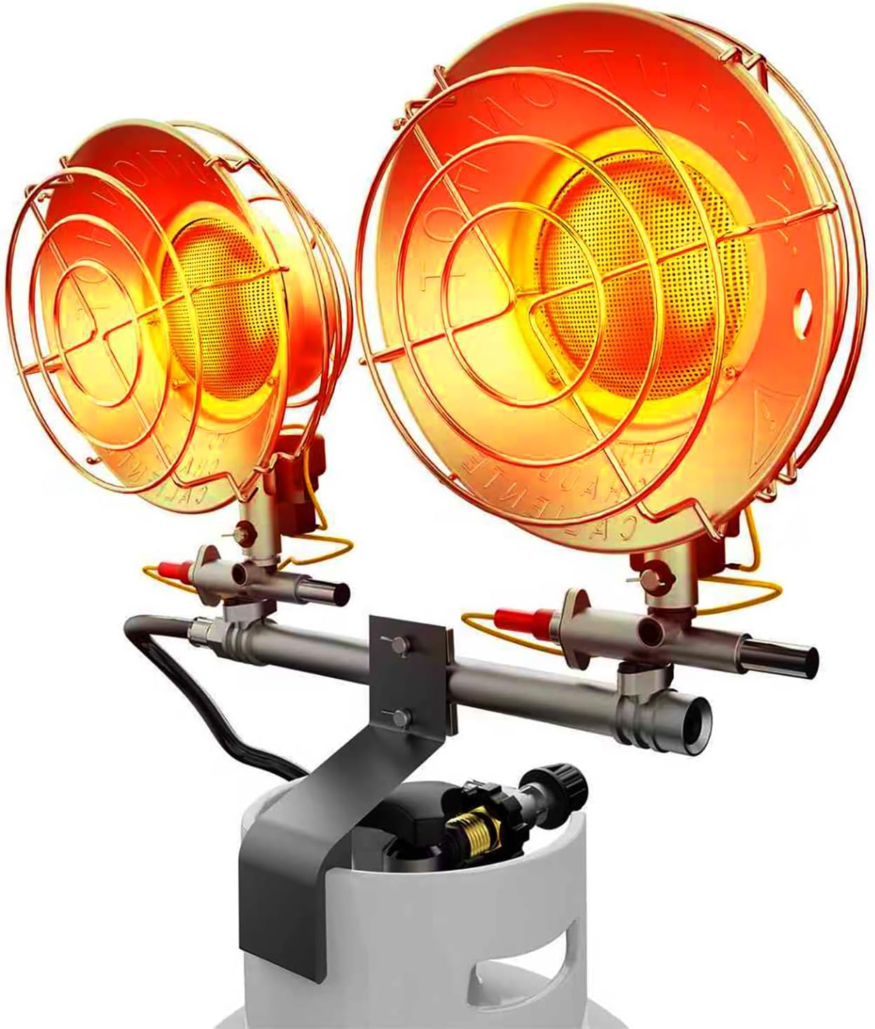 30000 BTU Outdoor Propane Heater, Double Tank Top Cordless Radiant Gas Heater with Tip-Over Protection, Safety Shut-Off Valve – Ideal for Patio, Camping, Fishing, Garage