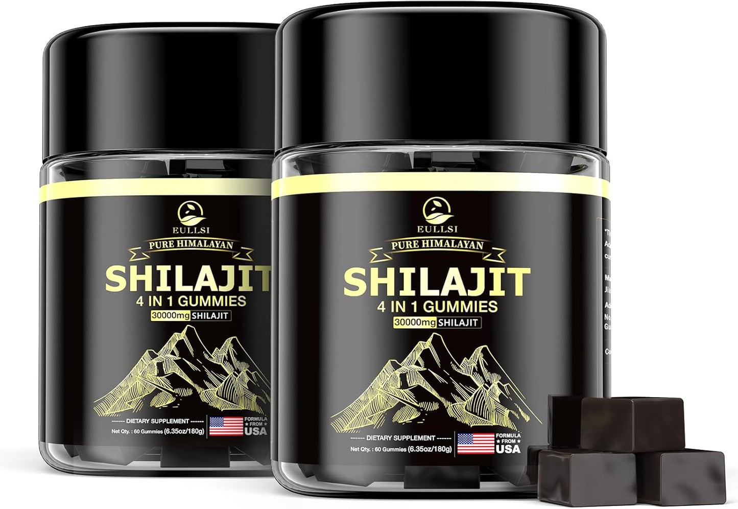 Pure Himalayan Shilajit Gummies for Men & Women, Organic Ashwagandha Gummies, 85+ Trace Minerals & 75% Fulvic Acid for Energy, Stamina & Immune Support, Vegan Non-GMO, 120 Count