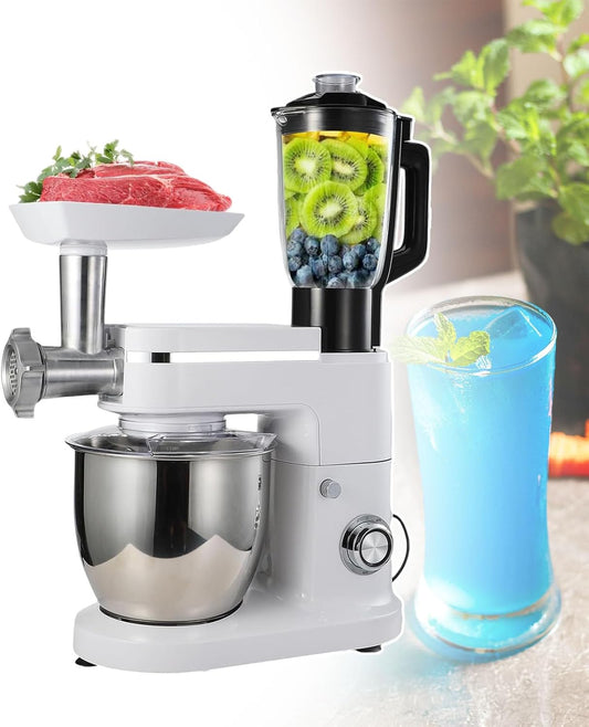 smafoseedding Juicer Blender Mixer, Multifunctional Kitchen Appliance, Dough Blender Stand Mixer, Load Dependent Design, Constant Speed, Large Capacity To Meet Different Scenarios,White