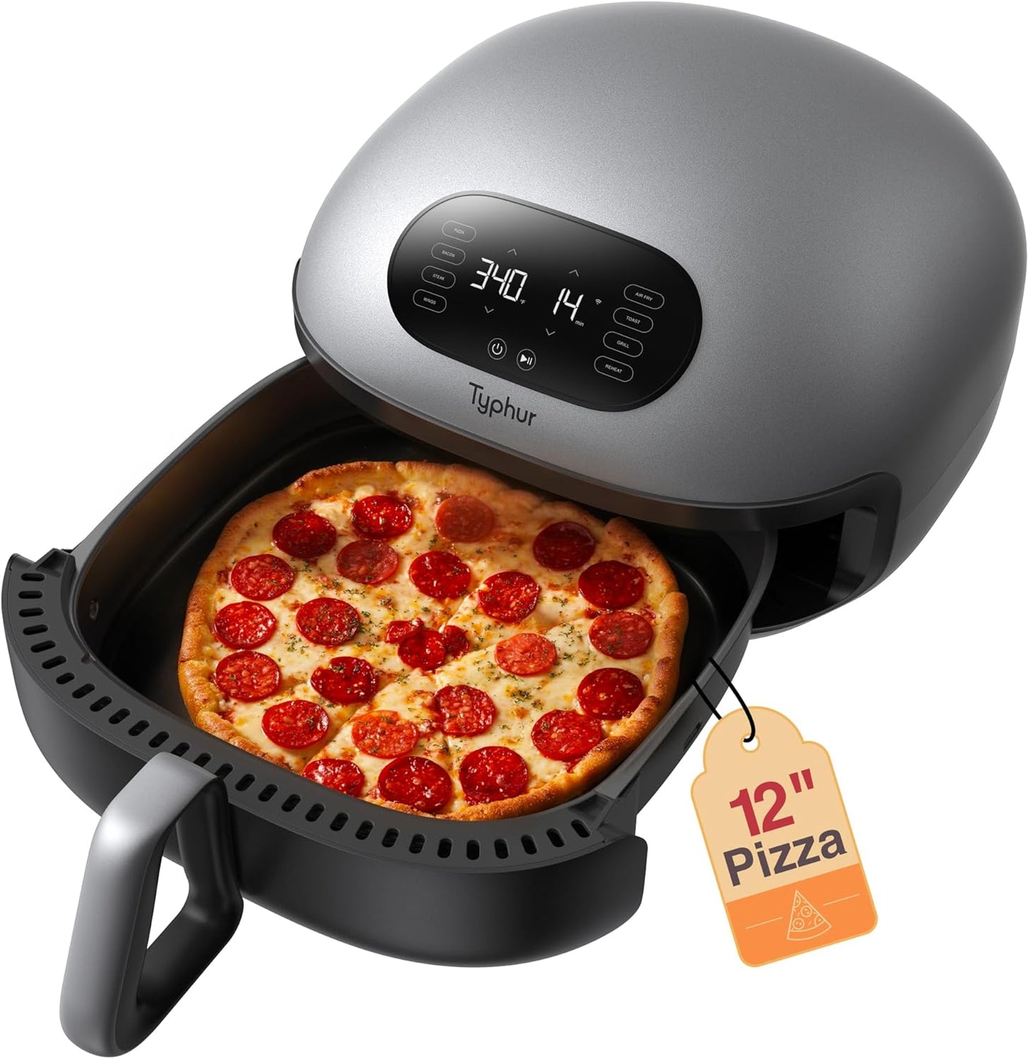 Typhur Indoor Pizza Oven, 12 Inch Pizza Oven Countertop, 15-in-1 Electric Pizza Maker Heats up to 500˚F