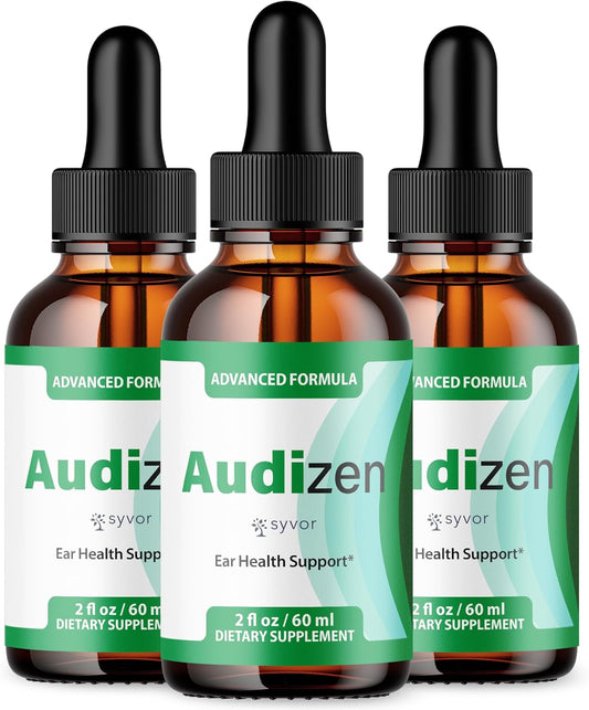(3 Pack) Audizen Drops, Official AudizenDrops Ear Health Support Liquid Supplement with All Natural Ingredients, Audizen Max Strength Hearing Wellness Support Formula for Ringing Ears (90 Servings)