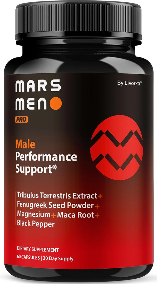 Mars Men Pro - MarsMen Pro Supplement Natural Support Capsules, MarsMen Pro Vitamin Advanced Formula, Mars Man Pro Premium Multivitamin Overall Health & Wellness, 60 Capsules for 1 Month
