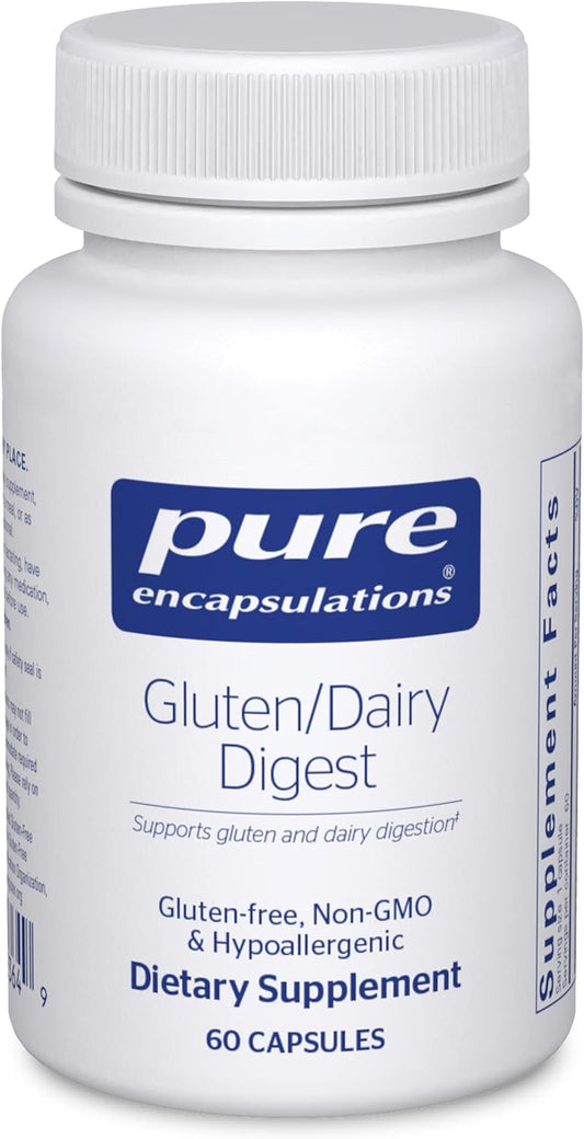 Pure Encapsulations Gluten\/Dairy Digest | Unique Mix of Enzymes to Support Healthy Gluten and Dairy Digestion* | 60 Capsules