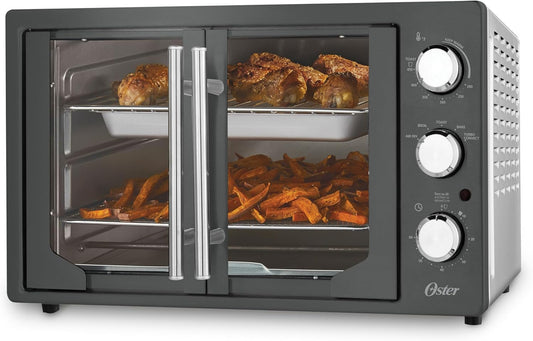 Oster Extra-Large French Door Toaster Oven, 6-in-1 Countertop Air Fryer Oven, Stainless Steel