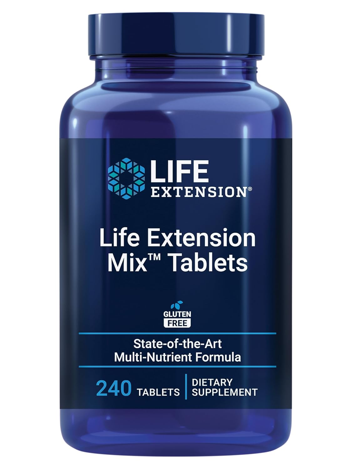 Life Extension Mix Tablets, high-Potency, Advanced Vitamin, Mineral, Fruit & Vegetable Formula, Vitamin C, B, D, E, Magnesium, for Whole-Body Health, Healthy Aging, Gluten-Free, 240 Tablets