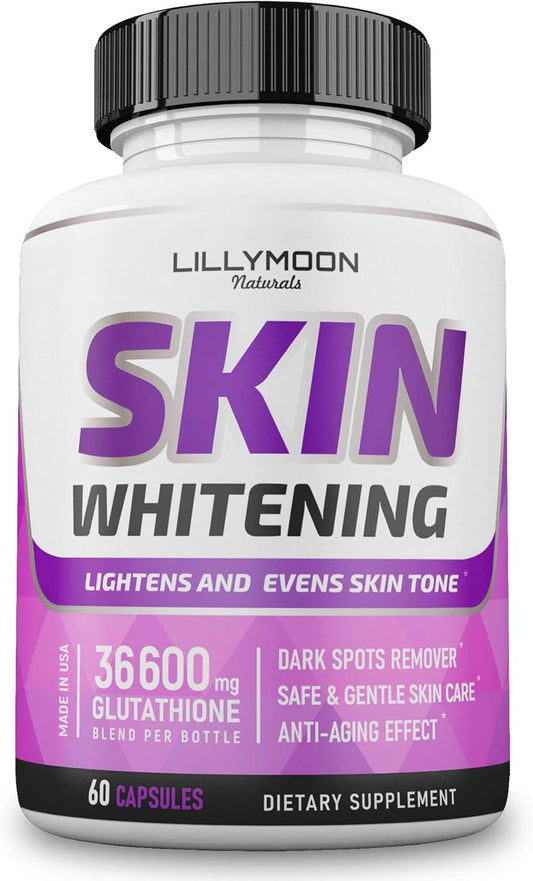 LILYMOON Glutathione Whitening Pills Skin Lightening Pills - Skin Whitening Formula - Glutathione Whitening Skin Pills with Vitamin C - Skin Lightener - Dark Spot Remover - Made in USA