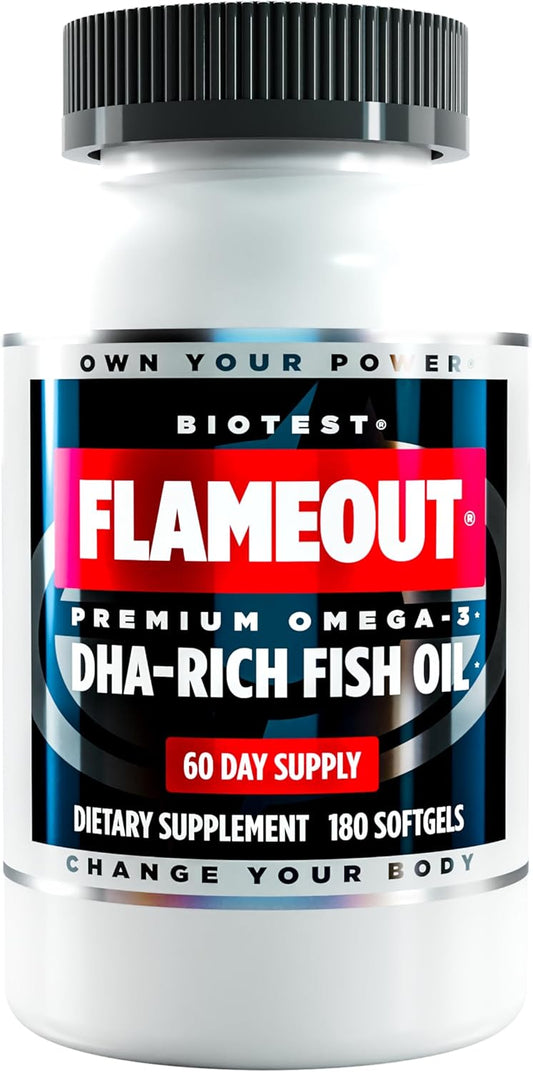 Biotest Flameout 5X DHA Fish Oil - 4200mg Omega-3-180 Softgels (60 Day Supply)
