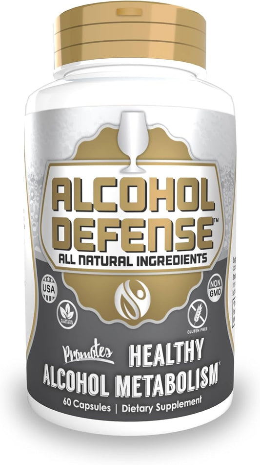 Alcohol Defense Capsules | 60 Count | Promotes Healthy Alcohol Metabolism | Contains Dihydromyricetin, Ginger Extract