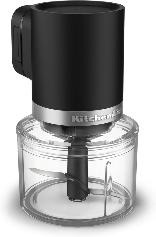 KitchenAid Go Cordless Top Down Chopper - battery included, KTCR351, Black Matte