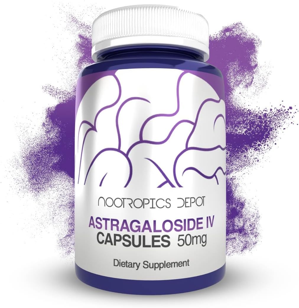 Nootropics Depot Astragaloside IV Capsules | 50mg | Astragalus membranaceus | 30 Count | Neuroprotective, Immune Support, Lengthens Telomeres