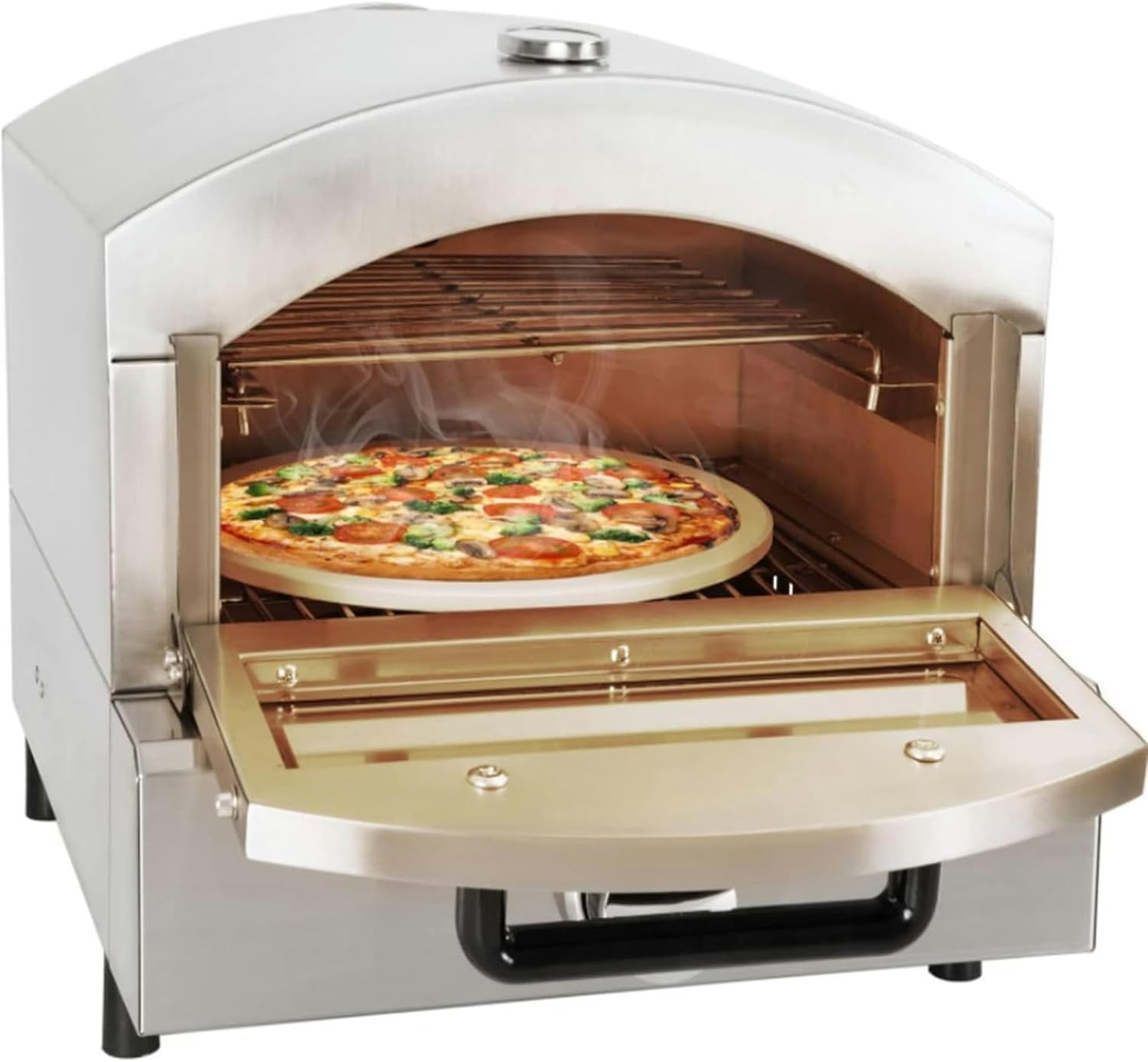 Electric Pizza Oven Commercial Single Deck/Double-Deck Pizza Drawer Toaster Oven Countertop Stainless Steel Multipurpose Snack Toaster Oven for Home Restaurant