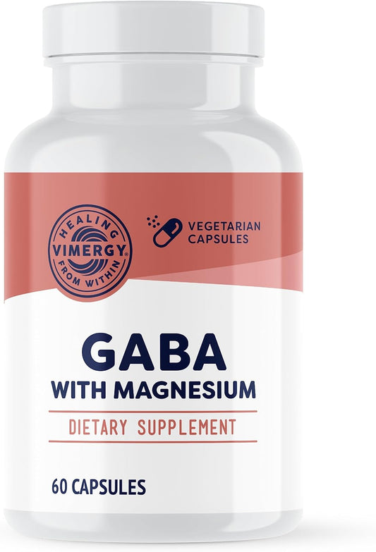 Vimergy GABA with Magnesium – Supports Nervous System Function – Promotes Relaxation – Kosher, Vegan & Gluten-Free – 60 Capsules
