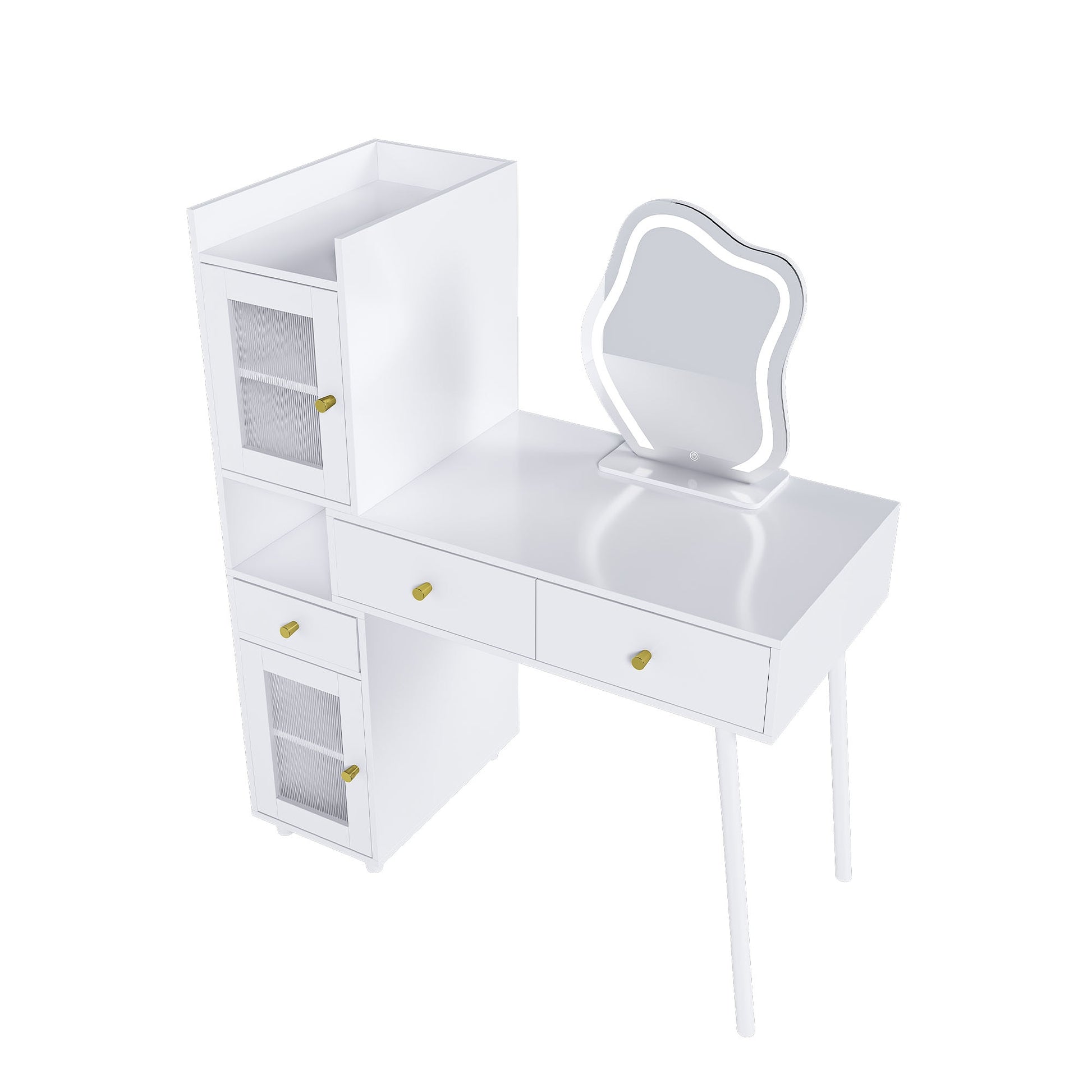 SINOFURN 39.4-in White Makeup Vanity