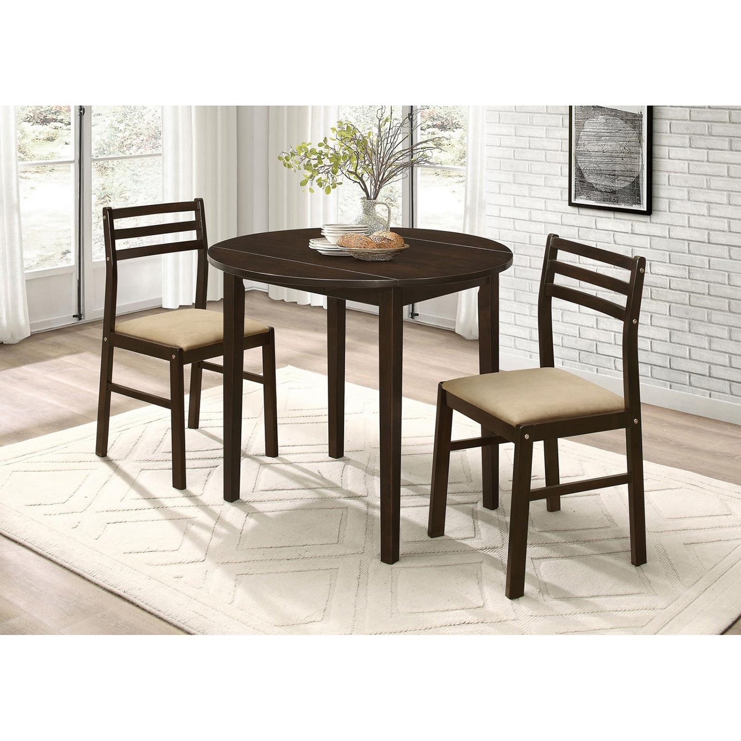 Mondawe Brown Contemporary/Modern Dining Room Set with Round Table ( Seats 2 )