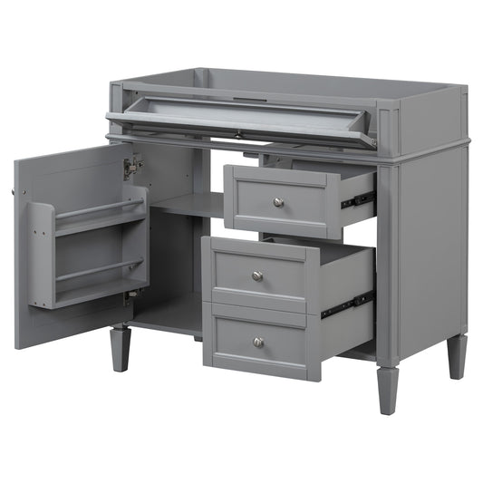 LOVMOR 36inch Bathroom Vanity without Top Sink Modern Bathroom Storage Cabinet with 2 Drawers and a Tip-out Drawer Solid Wood Frame NOT INCLUDE BASIN SINK