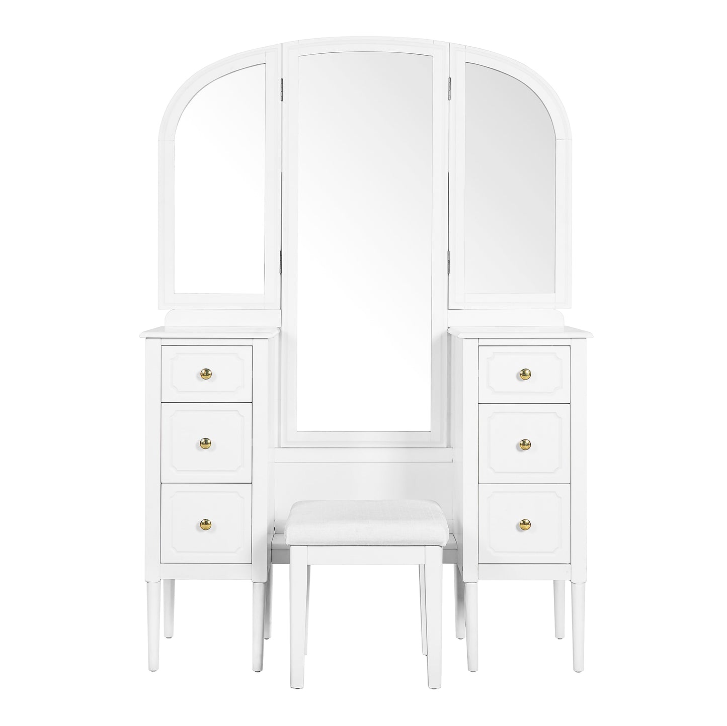 SINOFURN 46.5-in White Makeup Vanity