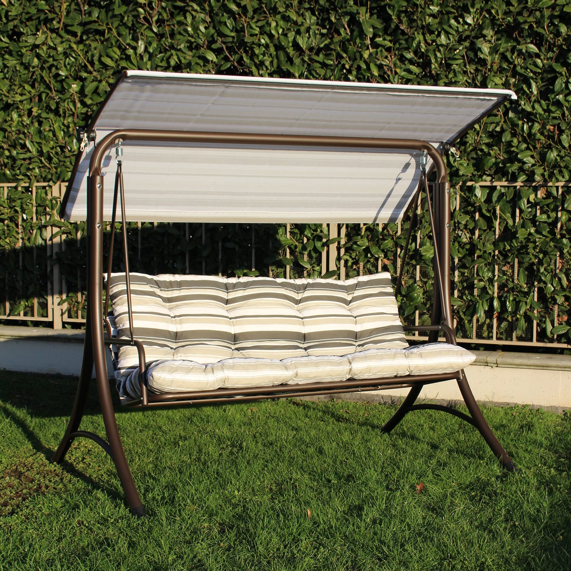 Sunjoy Brown Metal Spinner Swing