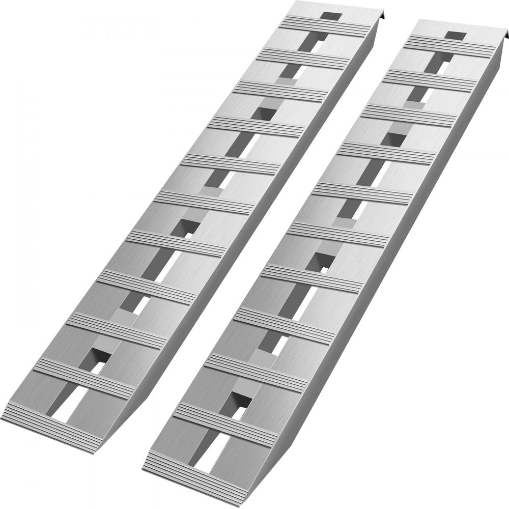 LOVMOR 60 X 12 X 2.5-in Aluminum Trailer Ramps 6000LBS Total Beavertail Hook End 1 Pair 2 Ramps