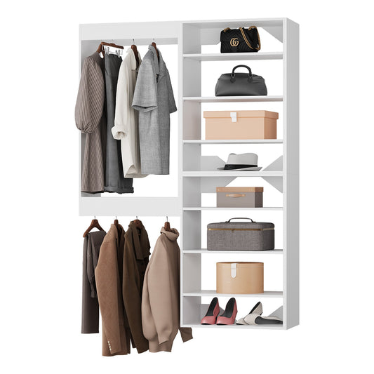 LOVMOR  46 in White Modular Closet System Unit-Customizable Wall Mounted Walk-In Closets for Bedroom or Walk-in Closet