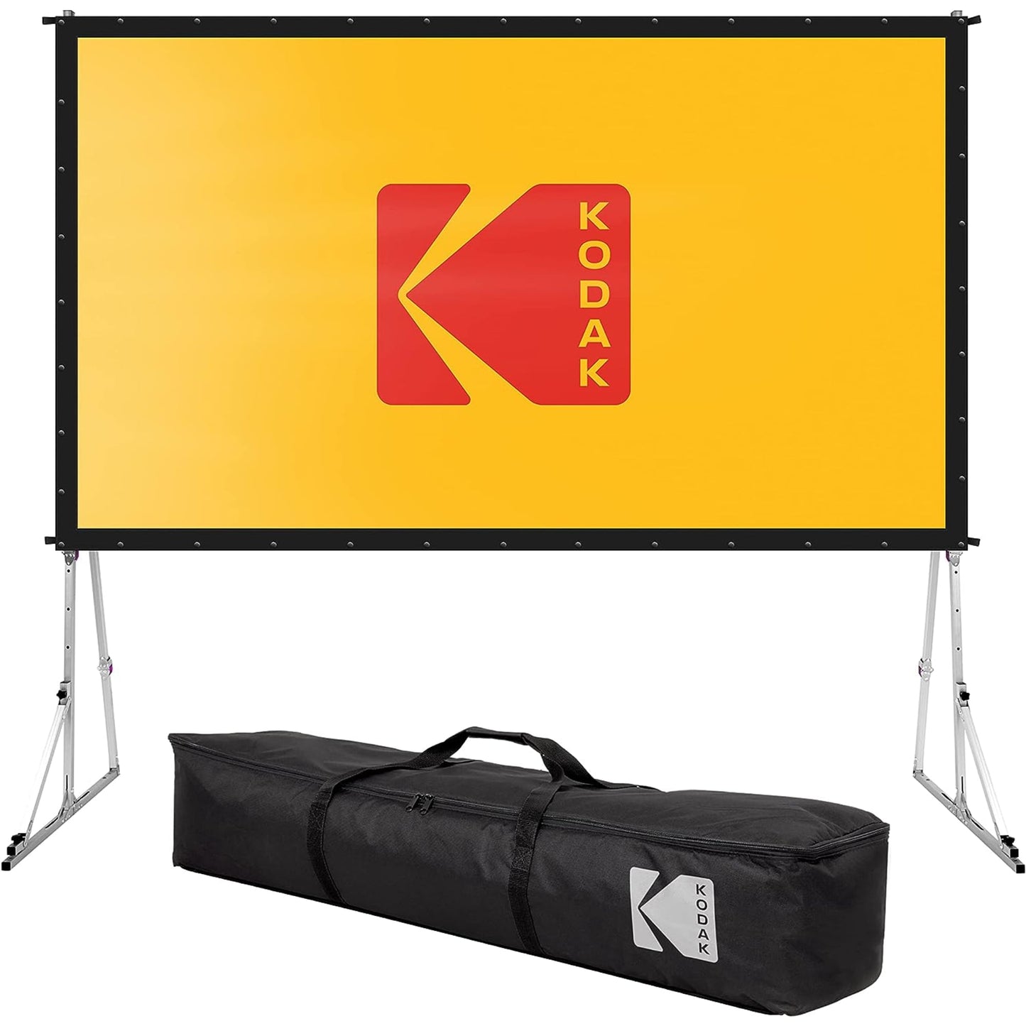 Kodak 150â€ Projector Screen with Stand - Fast Fold Front Projection Screen with Tripod and Case