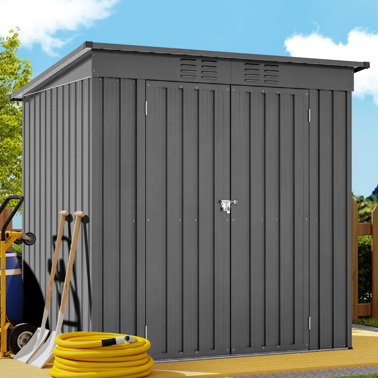 ToolCat 6.2-ft x 4.2-ft Galvanized steel Storage Shed