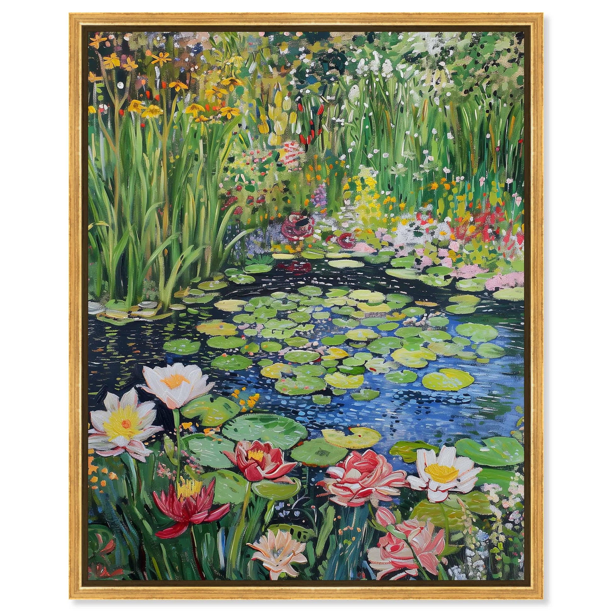 Art Remedy Impressionist Pond Modern/Contemporary Print by  Gold Frame 24 x 30