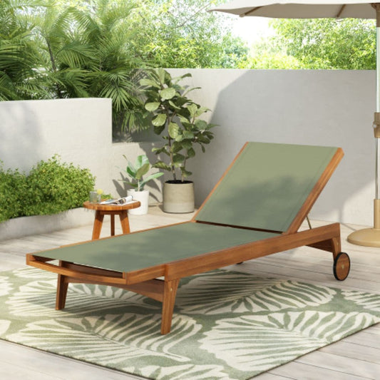Christopher Knight Home Aiden Outdoor Patio Recliner  Chaise Lounge Green and Natural