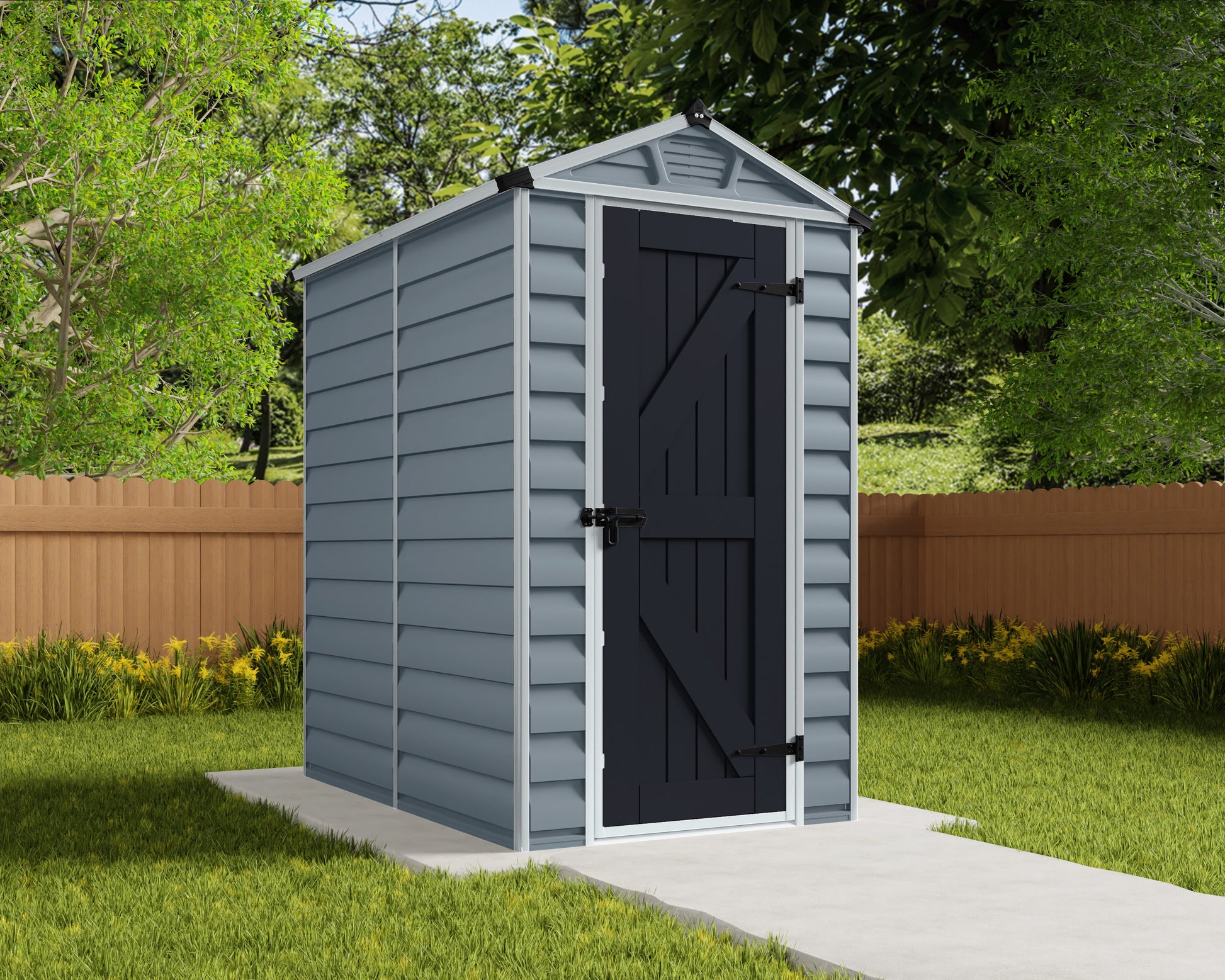 Canopia by Palram 4-ft x 6-ft Skylight Gray Gable Polycarbonate Storage Shed (Floor Included)