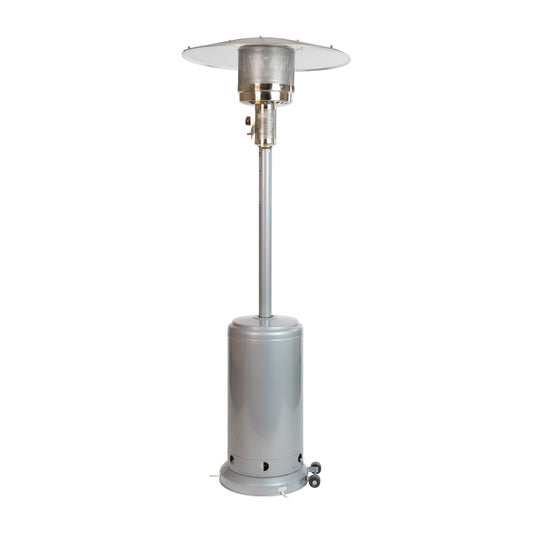 Flash Furniture Sol Patio Outdoor Heating-Silver Stainless Steel 40;000 BTU Propane Heater with Wheels-Commercial and Residential Use-7.5 Feet Tall