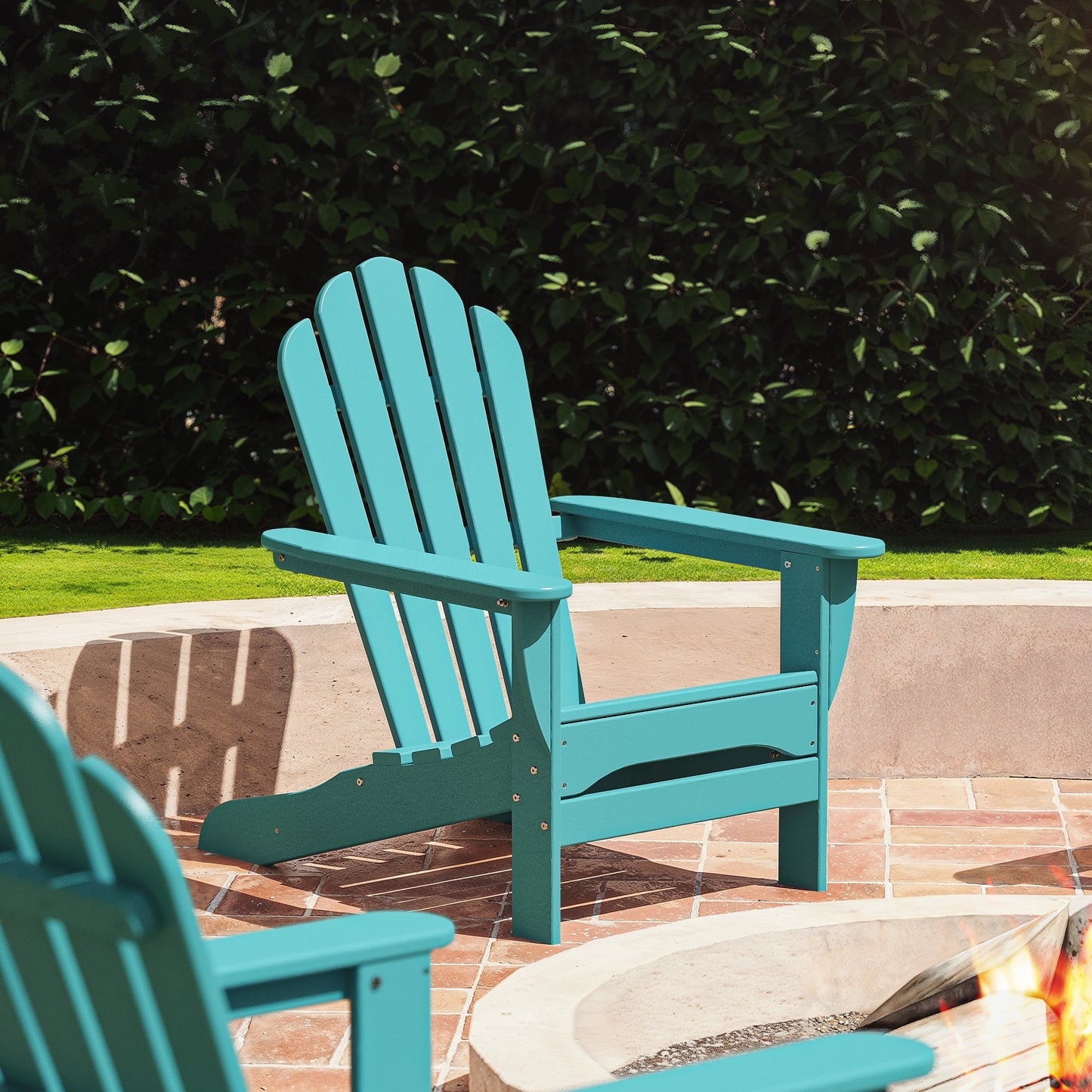 Trex Outdoor Furniture Monterey Bay Aruba HDPE Frame Stationary Adirondack Chair with Slat Seat