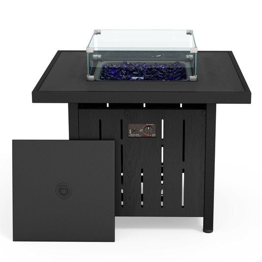 JEAREY 33.46-in W 42000 Maximum BTUs Composite Square Liquid propane Fire pit table