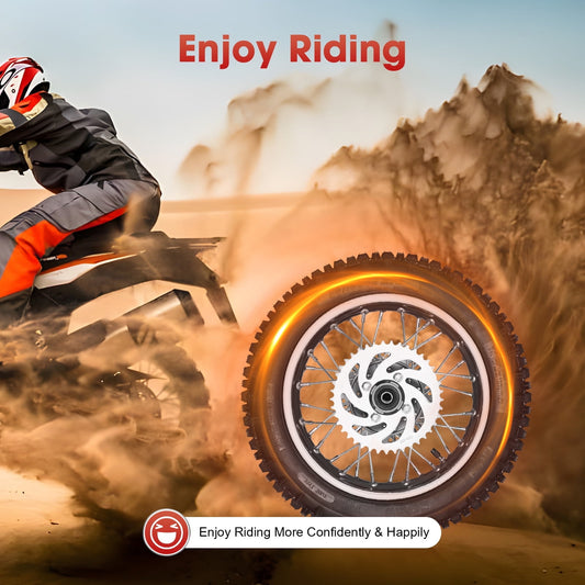 80/100-12 Rear Wheel Rim Tire with Corrosion-Resistant Electroplating, 32 Spokes for Stability, Disc Brake for Efficient Stopping, High Load-Bearing Capacity of 308.65 lbs